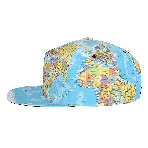 Adjustable Snapback Hat World Map