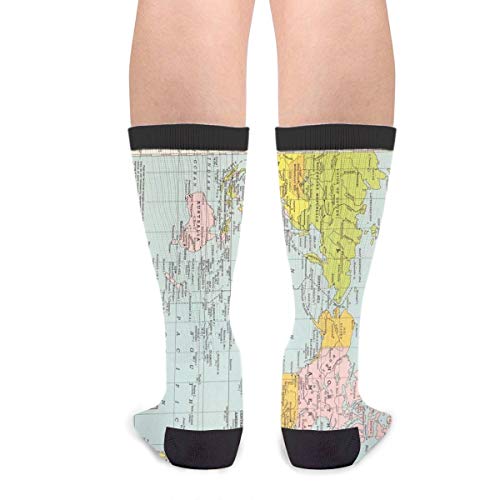 World Map Vintage 3D Printed Socks