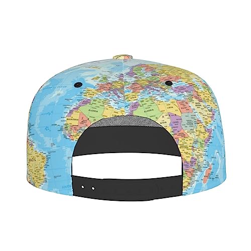 Adjustable Snapback Hat World Map