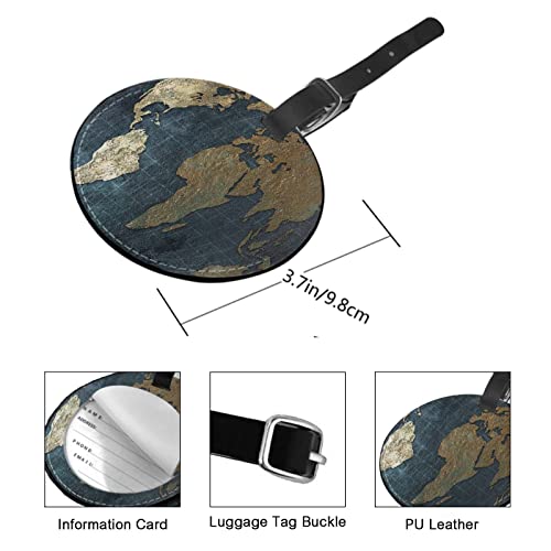 World Map Privacy Cover ID Label Address Card for Travel Bag