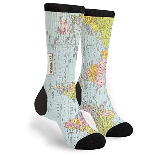 World Map Vintage 3D Printed Socks