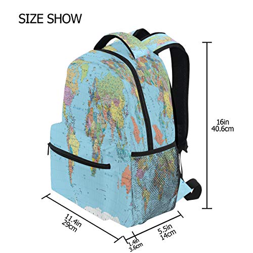 Globe World Map School Bag Student Bookbag