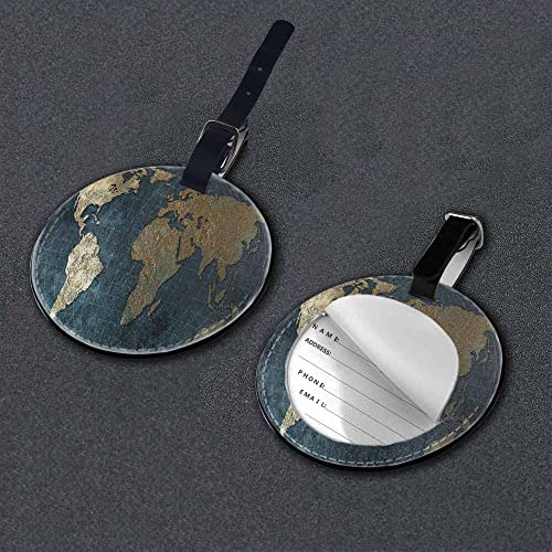 World Map Privacy Cover ID Label Address Card for Travel Bag