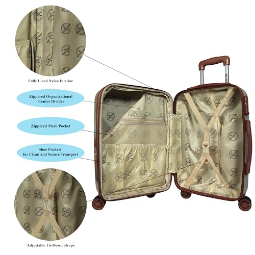 World Traveler Europe Collection Luggage, Brown, 3-Piece Set