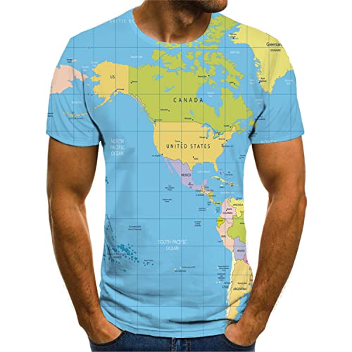 World Map Shirt Men Globe Tshirt