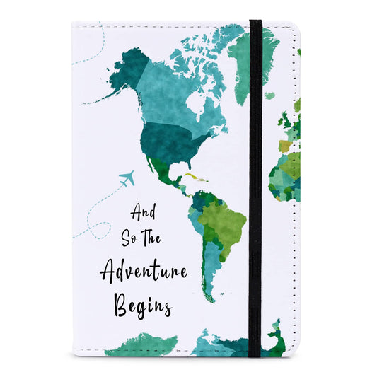 Passport Book Holder World Map