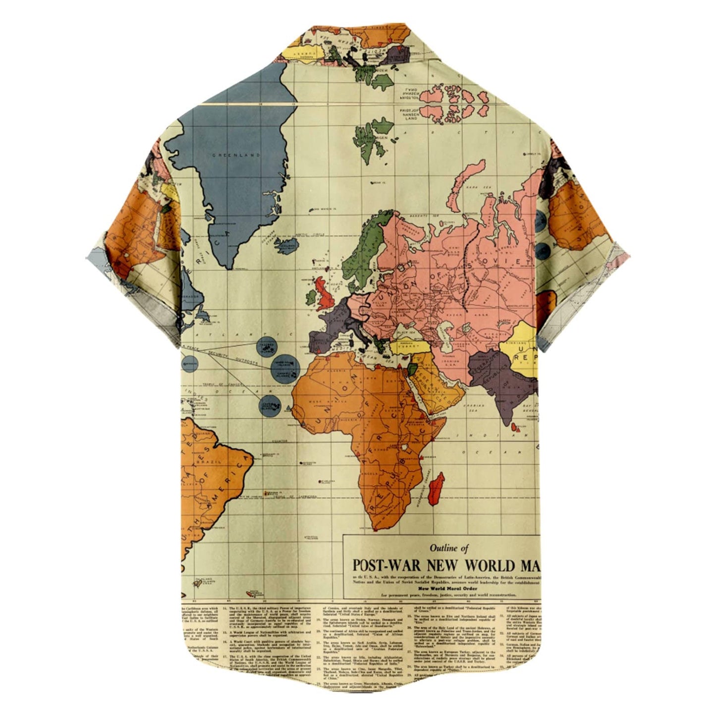 World Map Print Summer Top