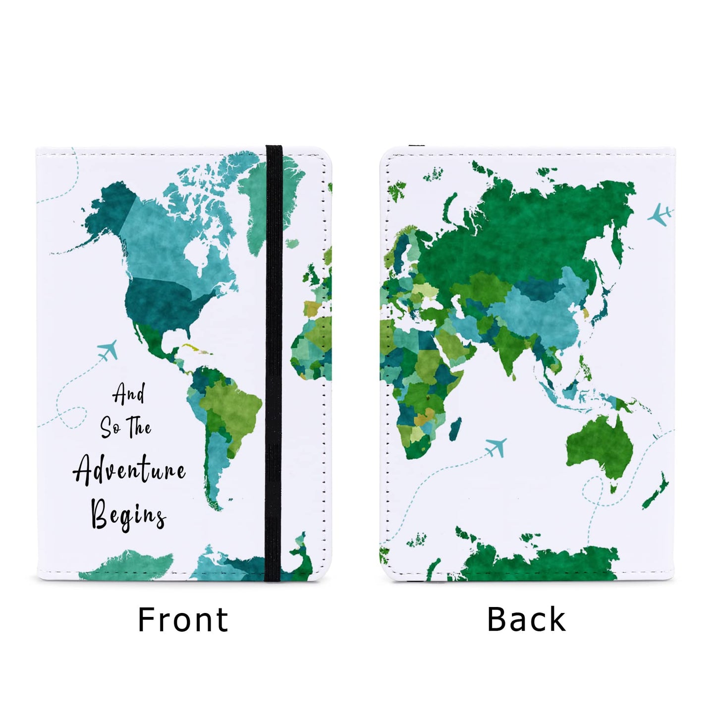 Passport Book Holder World Map