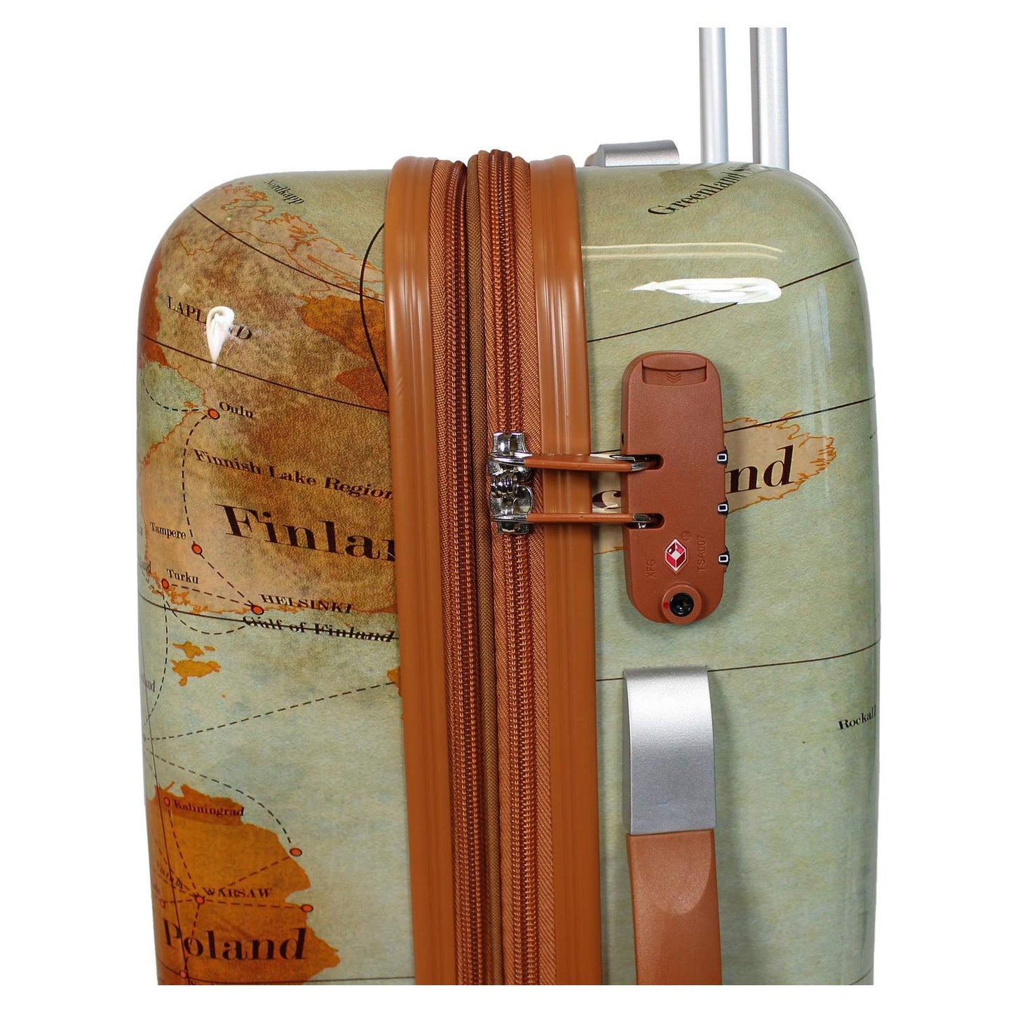 World Traveler Expandable Spinner Luggage TSA Lock, Brown, 2-Piece Carry-On Set